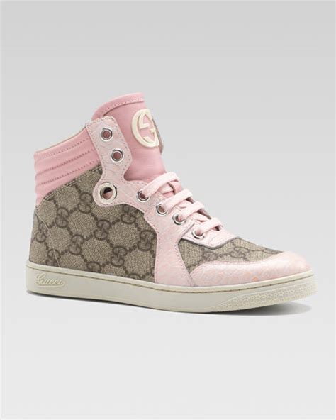 pink gucci shoes for girls|pink Gucci sneakers high top.